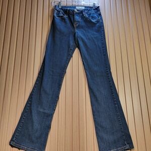 Phat Fashions Silver Label Flare Jeans Dark Wash Blue Denim Y2K Womens 27x31